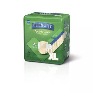 FitRight Ultra Adult Diapers, Disposable Incontinence Briefs with Tabs